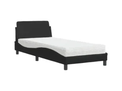 vidaXL Bett mit Matratze Schwarz 90x200 cm Kunstleder Modell 12007232