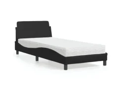 vidaXL Bett mit Matratze Schwarz 90x200 cm Kunstleder Modell 12007232