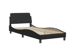 vidaXL Bett mit Matratze Schwarz 90x200 cm Kunstleder Modell 12007232