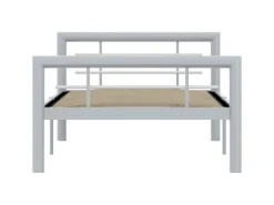 vidaXL Bettgestell Grau und Weiß Metall 100 x 200 cm618326