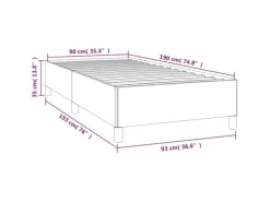 vidaXL Bettgestell Grau 90x190 cm Kunstleder Modell 21370055