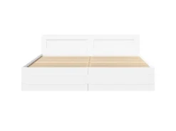 vidaXL Bettgestell mit Kopfteil ohne Matratze Weiß 200x200 cm 3295534