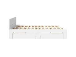vidaXL Bettgestell mit Kopfteil ohne Matratze Weiß 200x200 cm 3295534