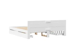 vidaXL Bettgestell mit Kopfteil ohne Matratze Weiß 200x200 cm 3295534