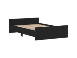 vidaXL Bettgestell mit Kopf- und Fußteil Schwarz 120x200 cm1909008