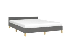 vidaXL Bettgestell mit Kopfteil Dunkelgrau 140x200 cm Stoff Modell 41400109
