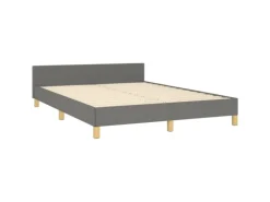 vidaXL Bettgestell mit Kopfteil Dunkelgrau 140x200 cm Stoff Modell 41400109
