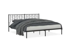 vidaXL Bettgestell mit Kopfteil Metall Schwarz 180x200 cm 374441