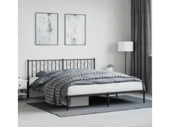 vidaXL Bettgestell mit Kopfteil Metall Schwarz 180x200 cm 374441
