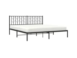 vidaXL Bettgestell mit Kopfteil Metall Schwarz 180x200 cm 374441