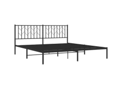 vidaXL Bettgestell mit Kopfteil Metall Schwarz 180x200 cm 374441