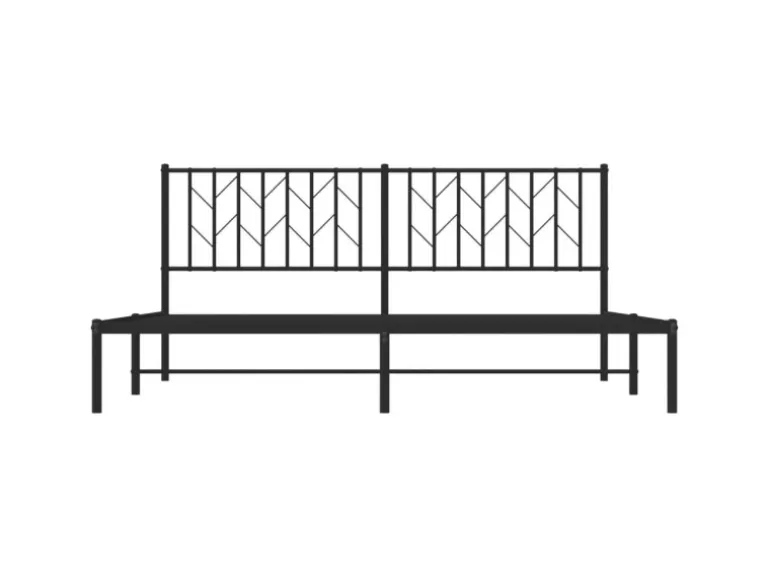 vidaXL Bettgestell mit Kopfteil Metall Schwarz 180x200 cm 374441