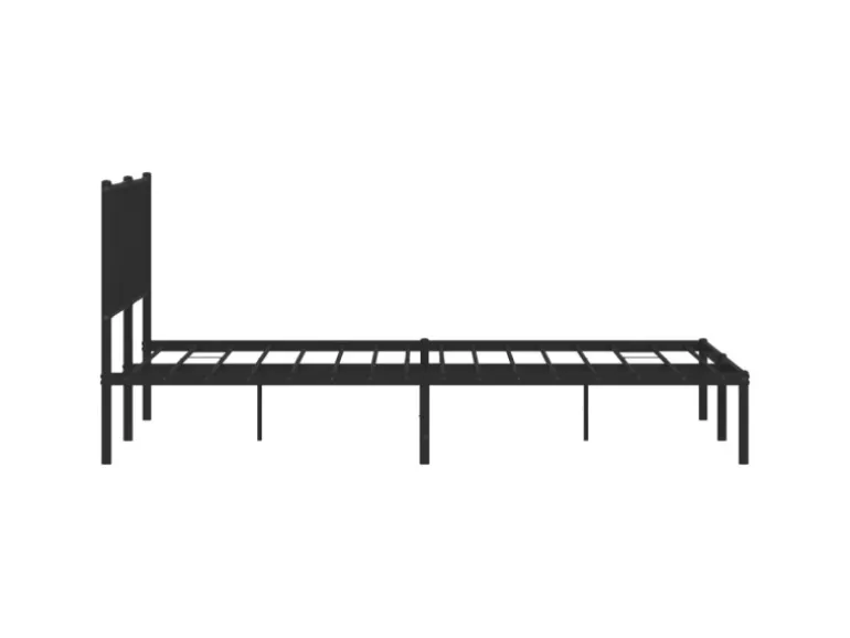 vidaXL Bettgestell mit Kopfteil Metall Schwarz 180x200 cm 374441