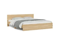 vidaXL Bettgestell mit Kopfteil Sonoma-Eiche 200x200 cm1944320