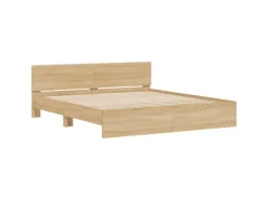 vidaXL Bettgestell mit Kopfteil Sonoma-Eiche 200x200 cm1944320