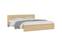 vidaXL Bettgestell mit Kopfteil Sonoma-Eiche 200x200 cm1944320
