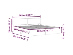 vidaXL Bettgestell mit Kopfteil Sonoma-Eiche 200x200 cm1944320