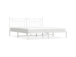 vidaXL Bettgestell mit Kopfteil Metall Weiß 200x200 cm Modell 31846457