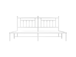 vidaXL Bettgestell mit Kopfteil Metall Weiß 200x200 cm Modell 31846457