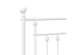 vidaXL Bettgestell mit Kopfteil Metall Weiß 200x200 cm Modell 31846457