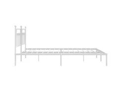 vidaXL Bettgestell mit Kopfteil Metall Weiß 200x200 cm Modell 31846457