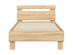 vidaXL Bettgestell mit Kopfteil und LED-Leuchten Sonoma-Eiche 90x190cm 838745