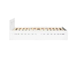 vidaXL Bettgestell mit Kopfteil ohne Matratze Weiß 100x200 cm 3295576
