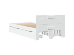 vidaXL Bettgestell mit Kopfteil ohne Matratze Weiß 100x200 cm 3295576
