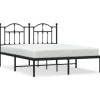 vidaXL Bettgestell mit Kopfteil Metall Schwarz 140x200 cm Modell 71846313