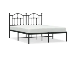 vidaXL Bettgestell mit Kopfteil Metall Schwarz 140x200 cm Modell 71846313