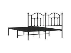 vidaXL Bettgestell mit Kopfteil Metall Schwarz 140x200 cm Modell 71846313