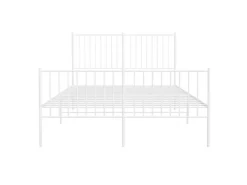 vidaXL Bettgestell mit Kopf- und Fußteil Metall Weiß 140x200 cm Modell 21629523