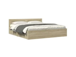 vidaXL Bettgestell mit Kopfteil Sonoma-Eiche 180x200 cm Holzwerkstoff2104136