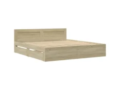 vidaXL Bettgestell mit Kopfteil Sonoma-Eiche 180x200 cm Holzwerkstoff2104136