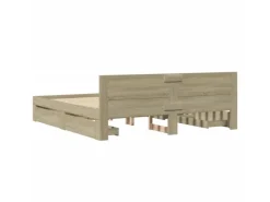 vidaXL Bettgestell mit Kopfteil Sonoma-Eiche 180x200 cm Holzwerkstoff2104136