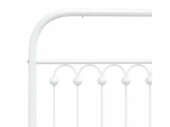 vidaXL Bettgestell mit Kopf- und Fußteil Metall Weiß 137x190 cm 376666