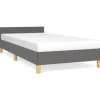 vidaXL Bettgestell mit Kopfteil Dunkelgrau 90x200 cm Stoff Modell 31399405