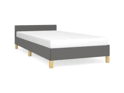 vidaXL Bettgestell mit Kopfteil Dunkelgrau 90x200 cm Stoff Modell 31399405