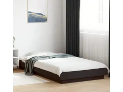vidaXL Bettgestell mit LED Schwarz 90x200 cm Holzwerkstoff 3281120