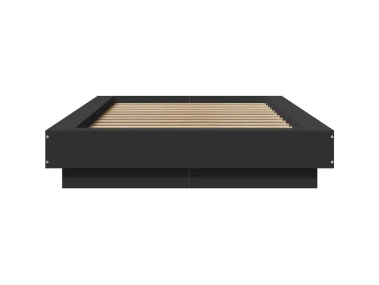 vidaXL Bettgestell mit LED Schwarz 90x200 cm Holzwerkstoff 3281120