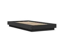 vidaXL Bettgestell mit LED Schwarz 90x200 cm Holzwerkstoff 3281120