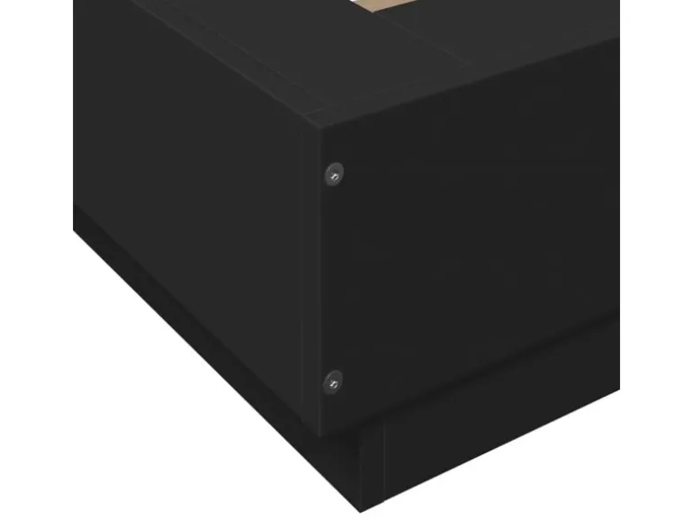 vidaXL Bettgestell mit LED Schwarz 90x200 cm Holzwerkstoff 3281120