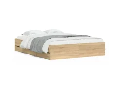 vidaXL Bettgestell mit Schubladen Sonoma-Eiche 140x200cm Holzwerkstoff1957486