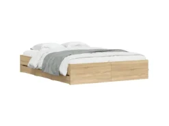 vidaXL Bettgestell mit Schubladen Sonoma-Eiche 140x200cm Holzwerkstoff1957486
