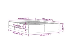 vidaXL Bettgestell mit Schubladen Sonoma-Eiche 140x200cm Holzwerkstoff1957486