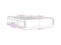 vidaXL Bettgestell Räuchereiche 140x200 cm1925305