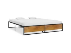 vidaXL Bettgestell Schwarz Metall 140x200 cm Modell 3651003