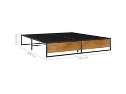vidaXL Bettgestell Schwarz Metall 140x200 cm Modell 3651003
