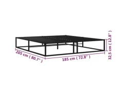 vidaXL Bettgestell Schwarz Metall 180x200 cm Modell 2650998