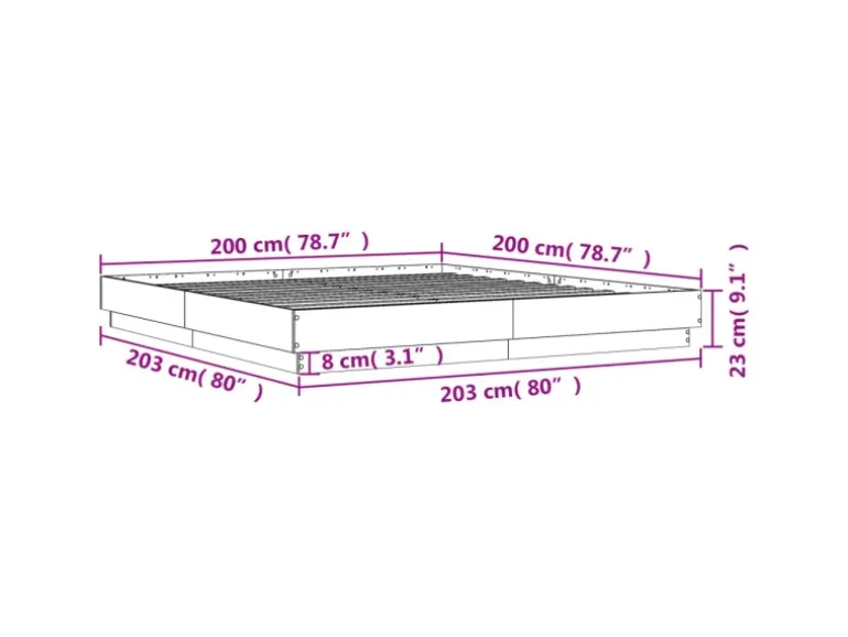 vidaXL Bettgestell Weiß 200x200 cm Holzwerkstoff 3209828